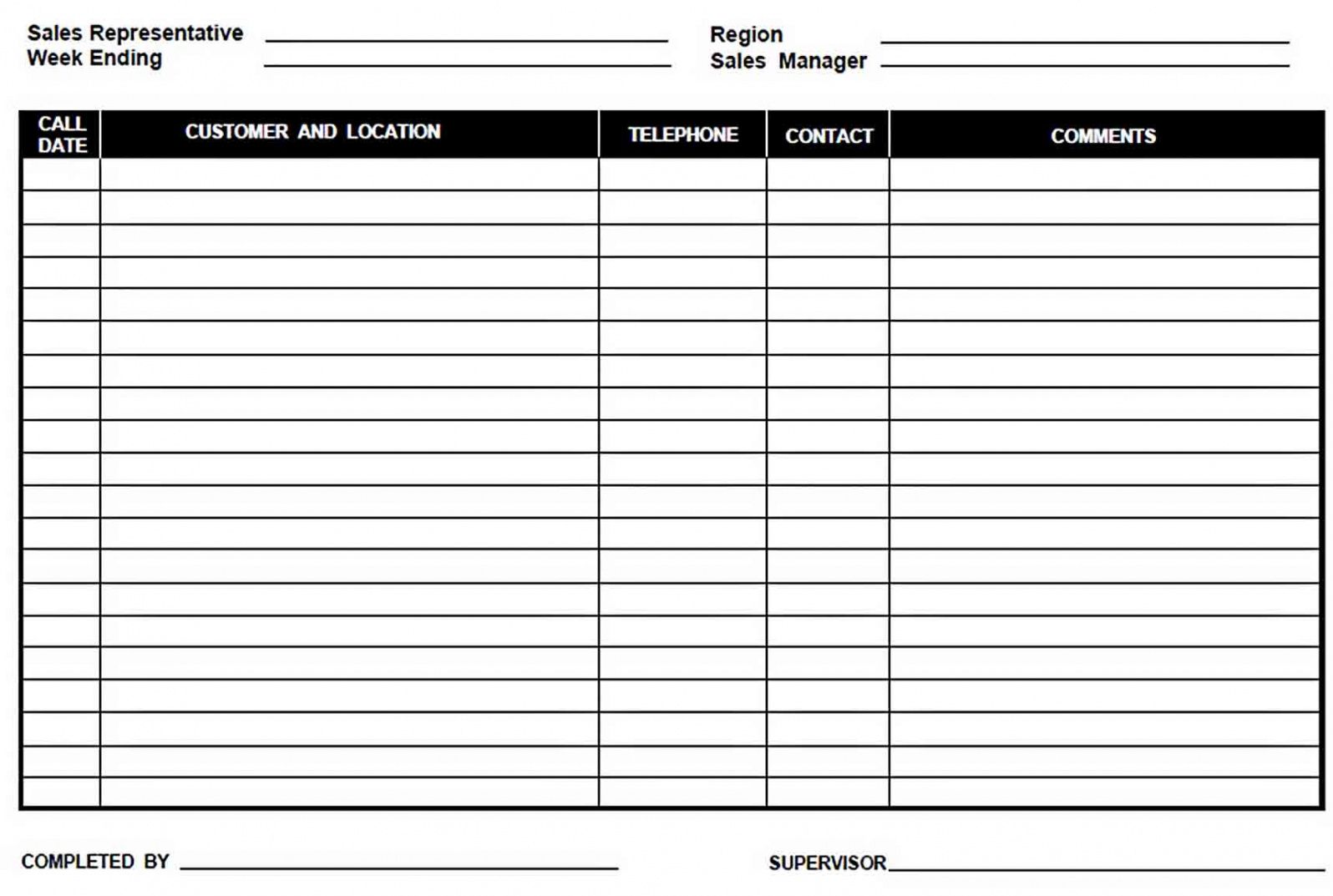 Best Weekly Sales Activity Report Template  Example
