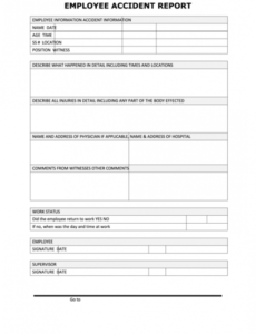 Child Accident Report Form Template Doc Example