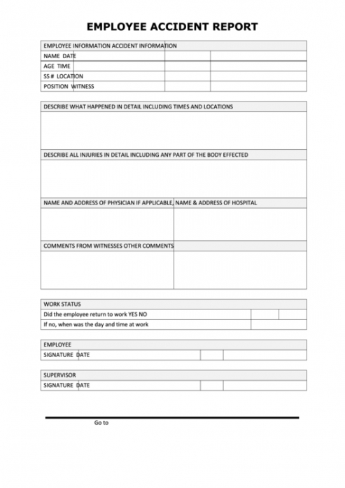 Child Accident Report Form Template Doc Example