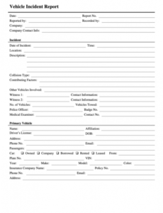 Child Accident Report Form Template Pdf Sample