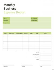 Construction Expense Report Template Pdf Example