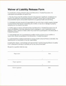 Editable Damage Release Form Template Doc Sample