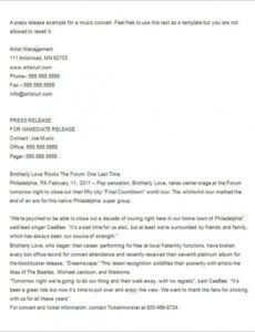 Editable Pr Press Release Template Pdf