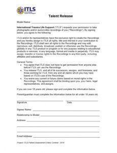 Editable Video Waiver Release Form Template  Example
