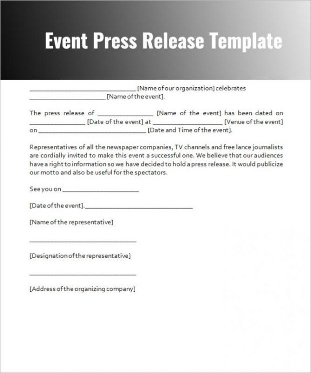 Free Easy Press Release Template Pdf Example