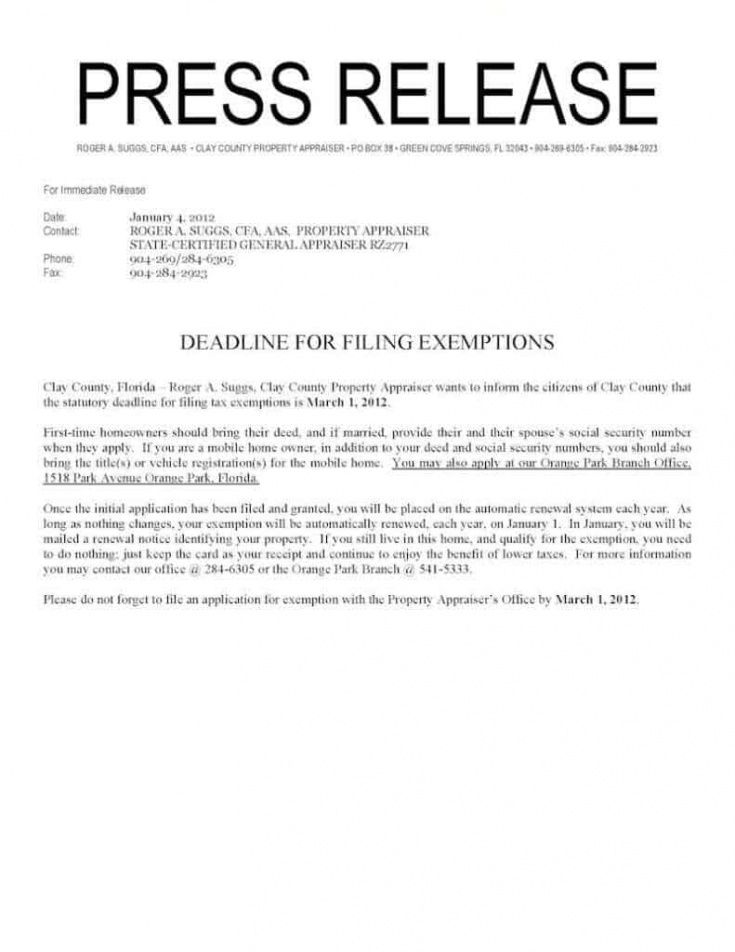 Free Pr Press Release Template Excel