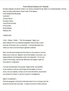 New Hire Press Release Template