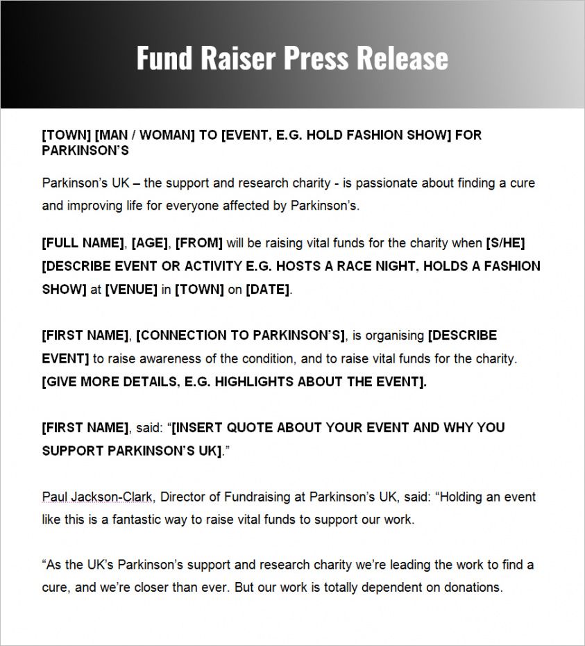 Printable Easy Press Release Template Doc