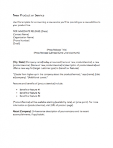 Printable New Hire Press Release Template Pdf Sample