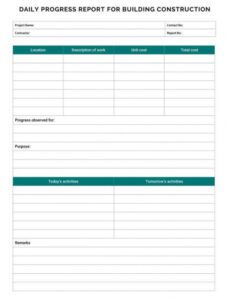 Professional Construction Expense Report Template Excel
