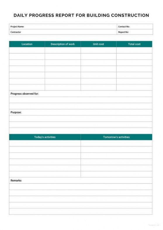 Professional Construction Expense Report Template Excel