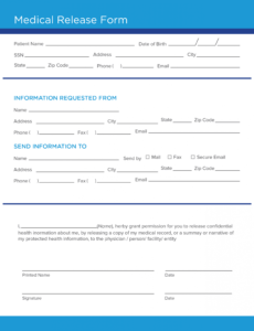Professional Medical Release Form For Grandparents Template