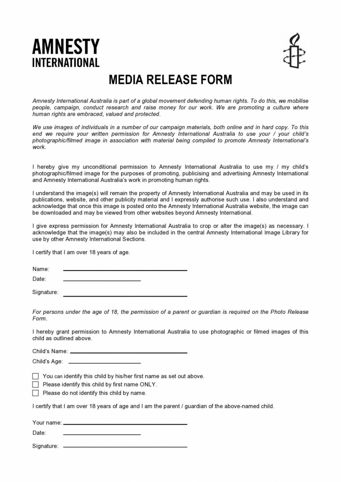 Professional Social Media Photo Release Form Template PDF Stableshvf