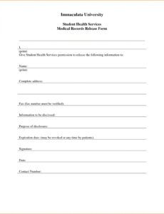 Release Of School Records Form Template Excel Sample