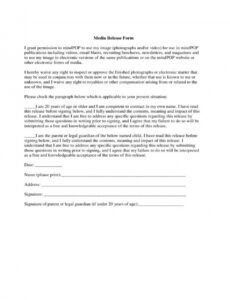 School Social Media Photo Release Form Template Doc Example
