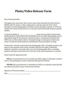 Video Waiver Release Form Template