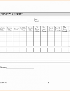 Weekly Sales Activity Report Template Word Sample