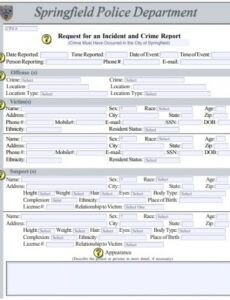 Best Empty Police Report Template Pdf Sample