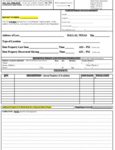 Costum Police Arrest Report Template