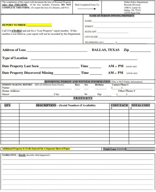 Costum Police Arrest Report Template Excel Sample