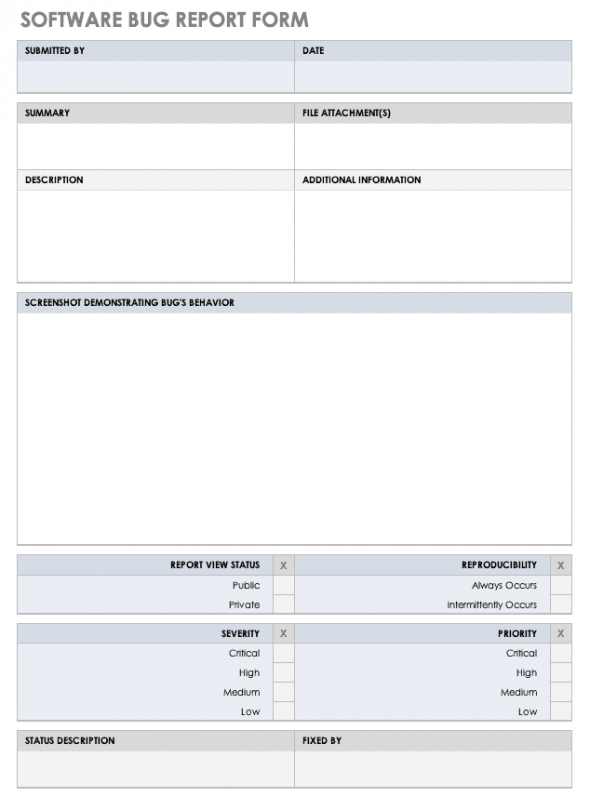 Defects Report Template Doc Sample