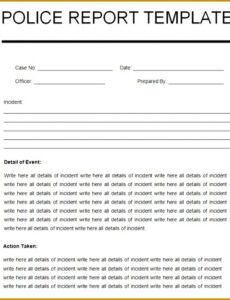 Editable Empty Police Report Template Excel