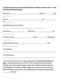 Editable Sports Injury Report Form Template