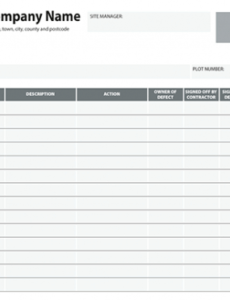 Free Defects Report Template Doc