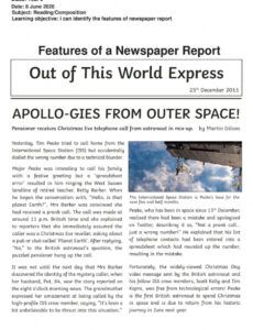 Free Newspaper Book Report Template Pdf