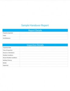 Printable Shift Turnover Report Template  Example