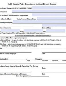 Professional Empty Police Report Template Word