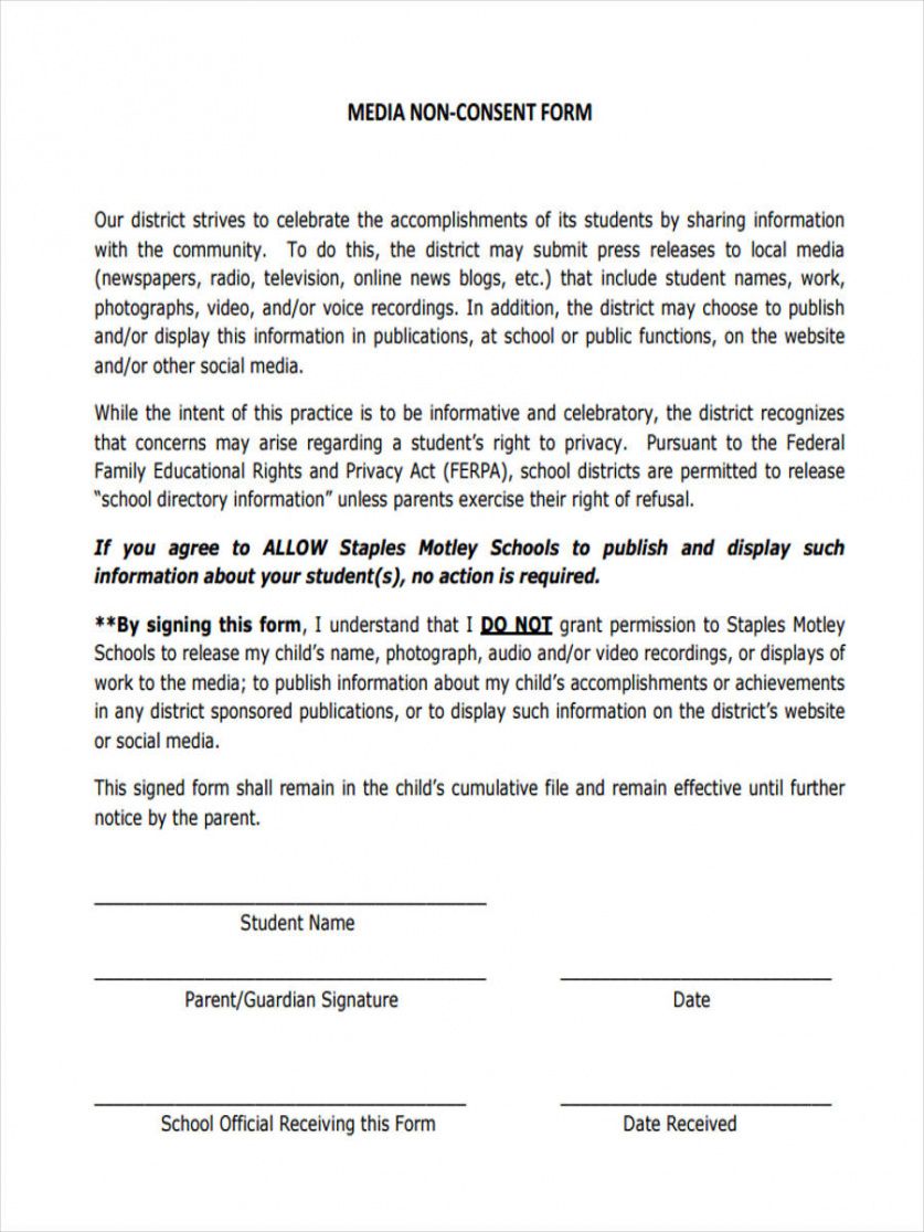 Free Student Photo Release Form Template Doc Example