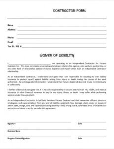 Best Accident Liability Release Form Template Doc Example