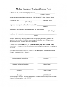 Best Child Medical Release Form Template Word Example