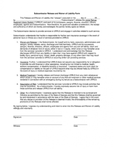 Best Personal Liability Release Form Template Excel Example