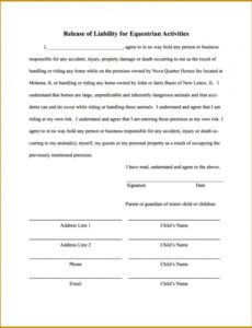 Best Sports Release Of Liability Form Template  Example