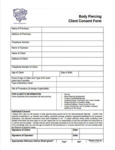 Best Tattoo Release Form Template Doc