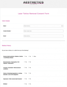 Best Tattoo Release Form Template Doc