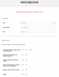 Tattoo Release Form Template