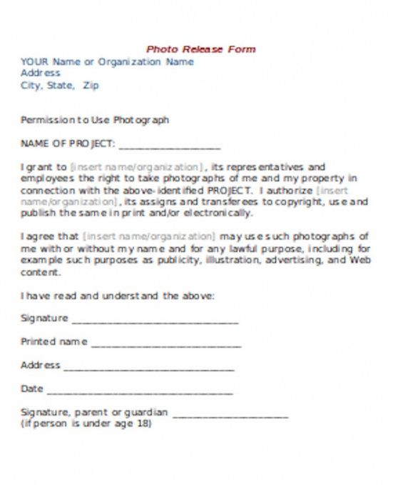 Editable Student Media Release Form Template Word Sample