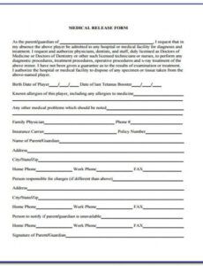 Free Hospital Release Forms Template Doc Sample