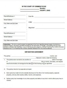 Free Separation And Release Agreement Template Doc Sample