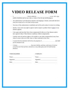 Photo Permission Release Form Template Pdf