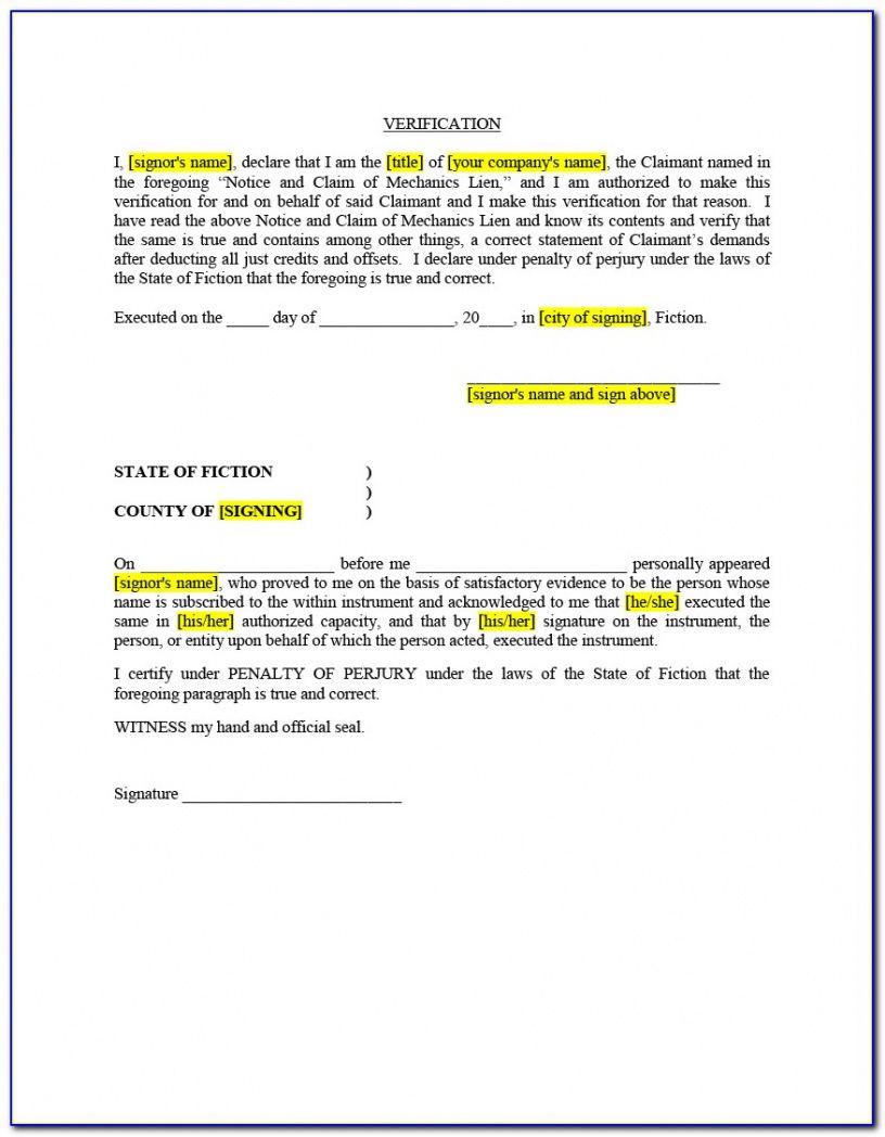 Printable Final Release Of Lien Template Doc Sample
