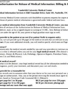 Printable Generic Medical Records Release Form Template Doc Sample