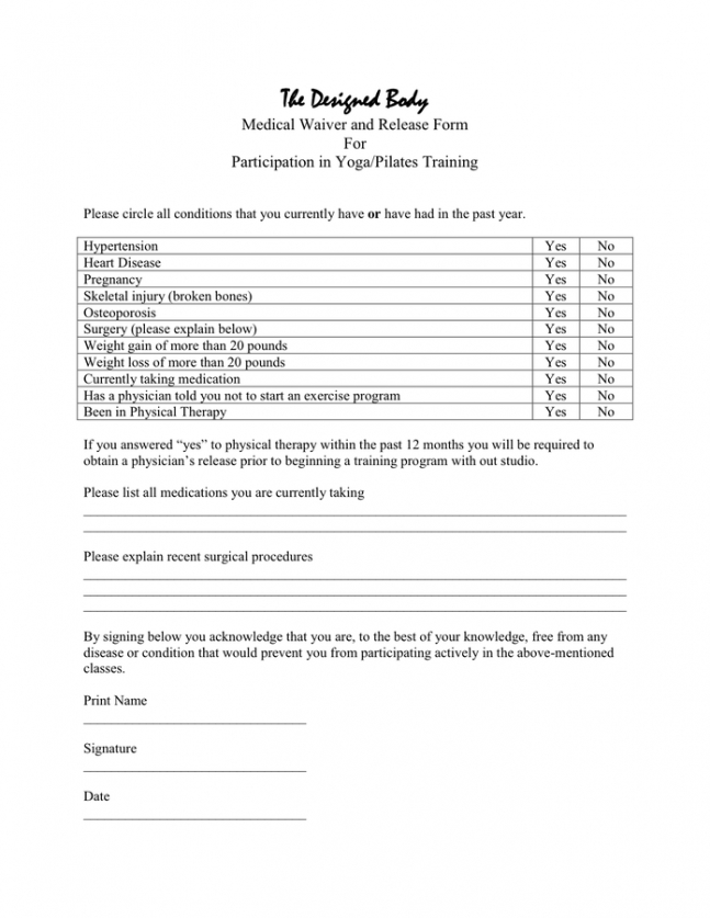 Printable Insurance Release Form Template Pdf Sample
