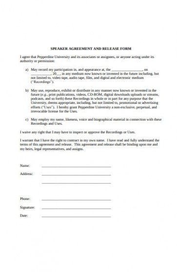 Printable Student Media Release Form Template Excel Example