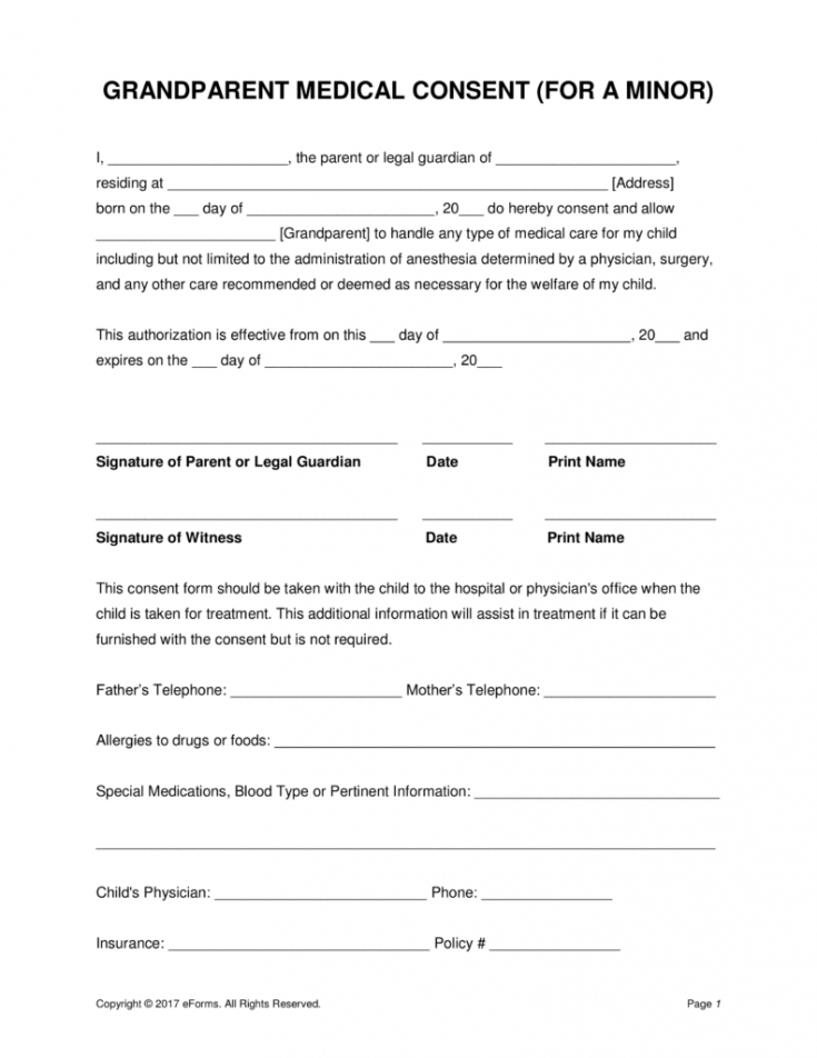 Professional Child Medical Release Form Template Doc Example