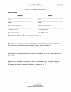 Professional Church Photo Release Form Template Excel Sample