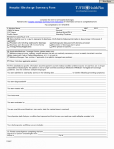Professional Hospital Release Forms Template Word Example